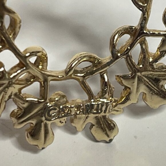 VTG Sarah Coventry "Garland" Two-Tone Silver/Gold Leaf Wreath Brooch Pin 1.75" - Picture 11 of 12